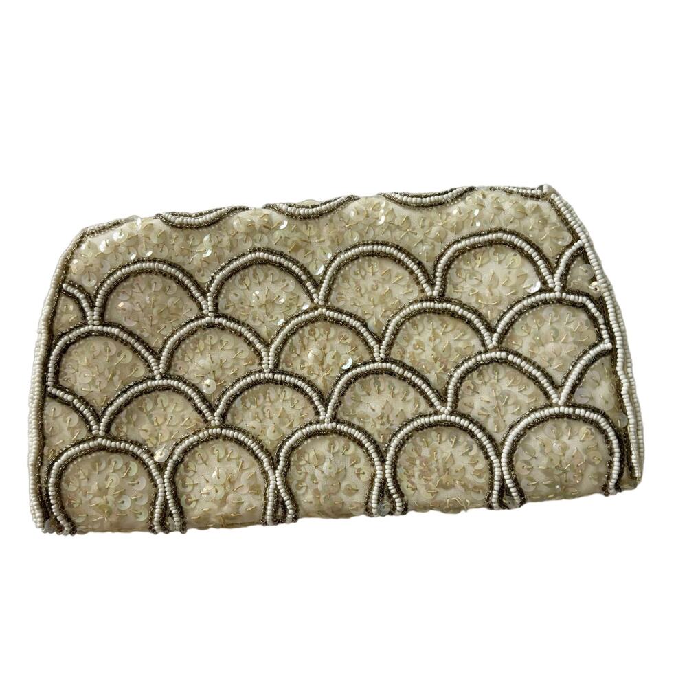 Vintage 1950s David's Imports Beaded Sequin Clutch Handbag - Picture 3 of 8
